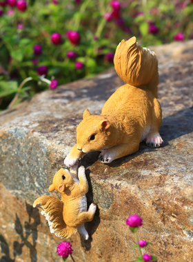 创意松鼠摆件花园庭院家居装饰动物桌面摆设幼儿园造景布置送礼物