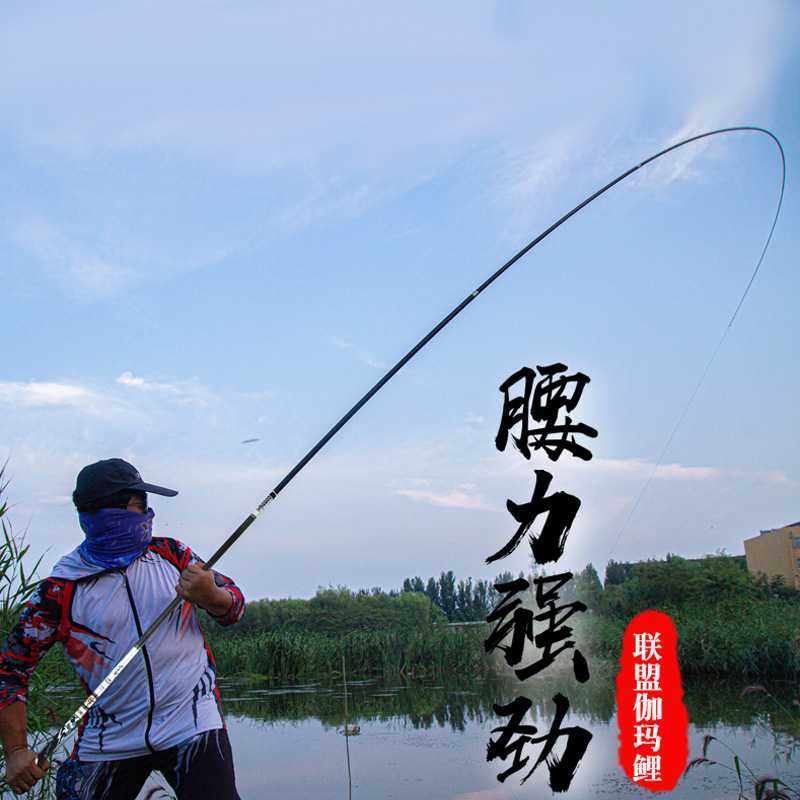 新款直销伽玛鲤鱼竿碳素台钓竿黑坑休闲轻硬19调5H长节手竿湖库大,淘宝优惠券,粉丝福利购,淘宝优惠卷
