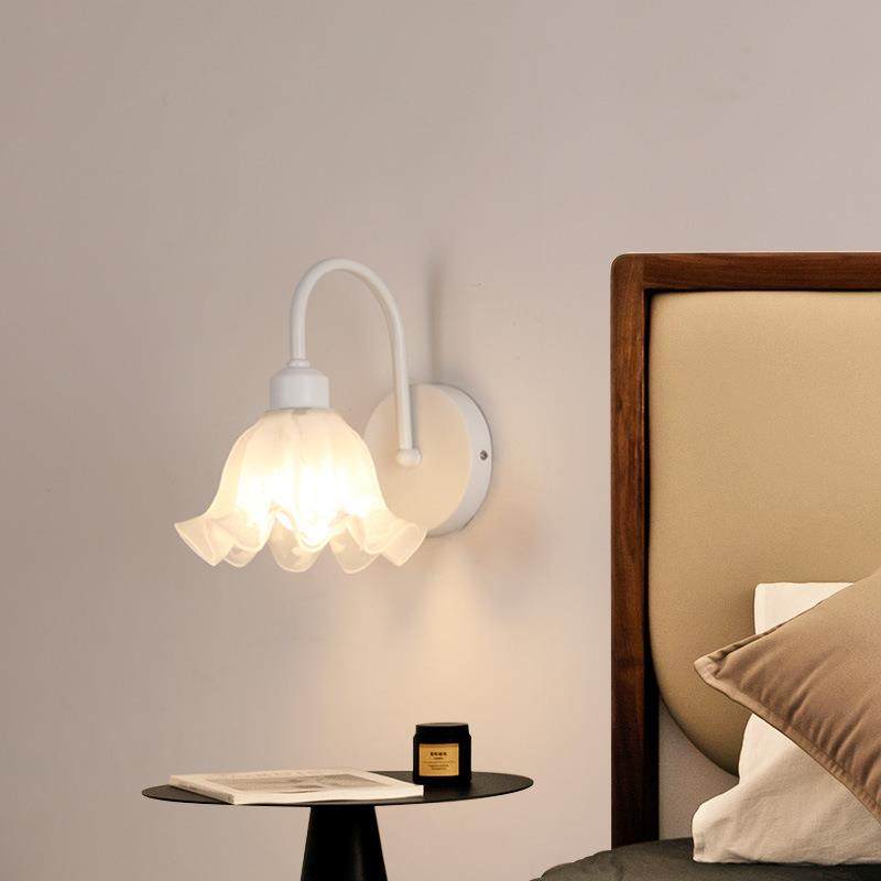 北欧奶油风白色壁灯卧室床头灯复古房间过道背景墙民宿梳妆台墙灯,淘宝优惠券,粉丝福利购,淘宝优惠卷