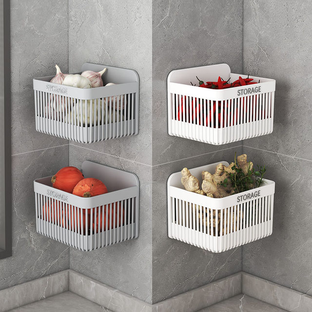 Kitchen wall-mounted onion, ginger and garlic storage box