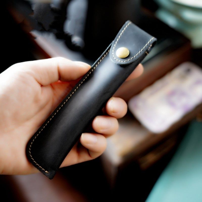 新款手工缝线牛皮笔袋复古小众文艺钢笔保护套真皮笔套单支收纳袋,淘宝优惠券,粉丝福利购,淘宝优惠卷