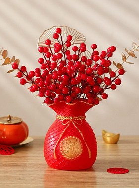 新年过年客厅装饰发财果福桶摆件2024龙年新春礼品春节布置用品