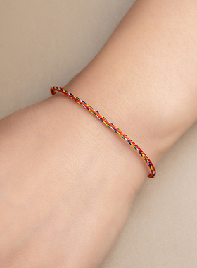 男女情侣婴儿童宝宝手工编织幸运脚链五色线端午节五彩绳手链手绳