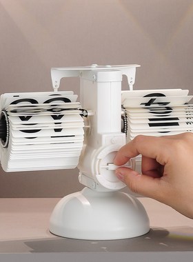 INS简约轻奢风创意自动翻页时钟日历钟表摆件座钟机械台钟装饰