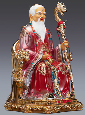 台湾鎏金纯铜月老神像月老星君佛像求姻缘牵红线红娘月下老人摆件