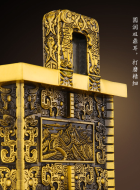 铜鼎摆件纯黄铜宝鼎家居客厅工艺礼品摆饰鼎盛千秋公司店铺开业装