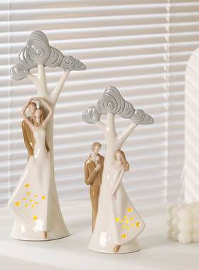 结婚礼物送新人情侣摆件客厅玄关酒柜婚房订婚装饰品闺蜜新婚礼品