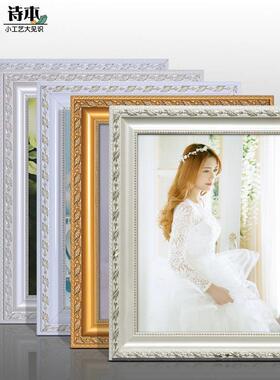 结婚照创意实木相框挂墙20 24 30 36寸婚纱照片框画框拼图框定制