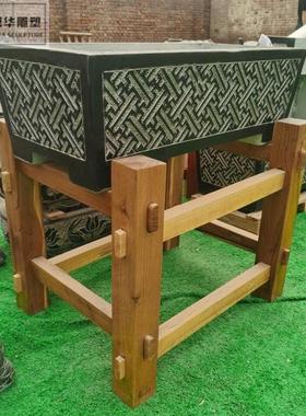 青石石雕鱼缸花盆洗手盆石槽庭院户外仿古水槽石缸石盆室内养鱼池