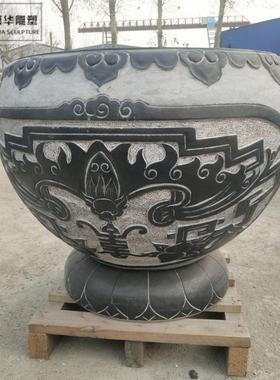 石雕鱼缸石头花盆养鱼荷花缸门海石缸庭院户外仿古青石石槽大水缸