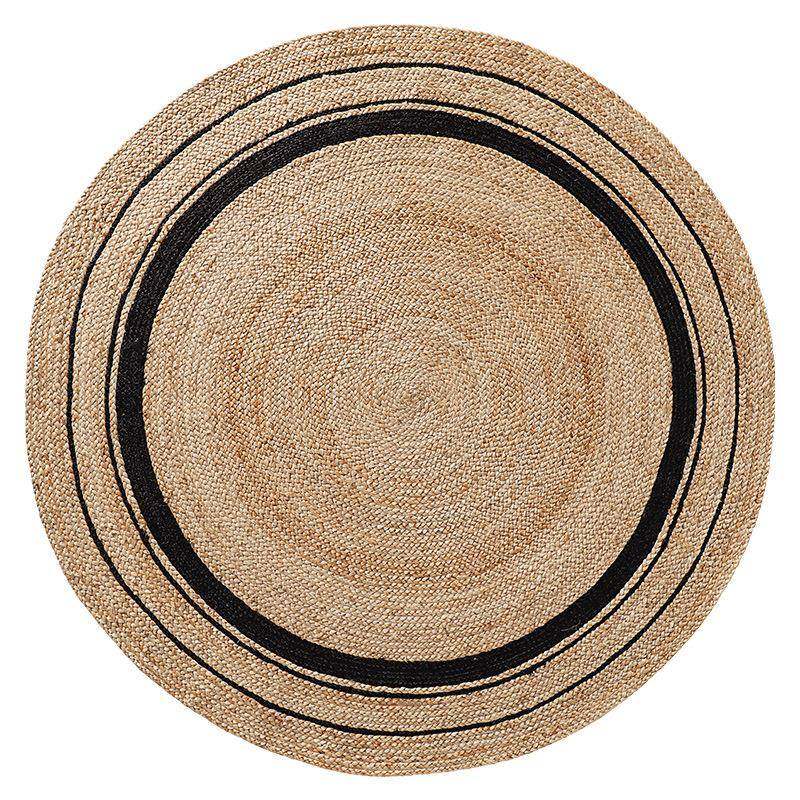 田园卧风楼黄麻圆形地毯手编织茶民宿工家洛图-圆-用客厅茶几室地,淘宝优惠券,粉丝福利购,淘宝优惠卷