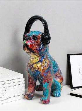 古动物艺术品摆件仔树脂艺品复狗家居客厅柜工88543子装饰品公造