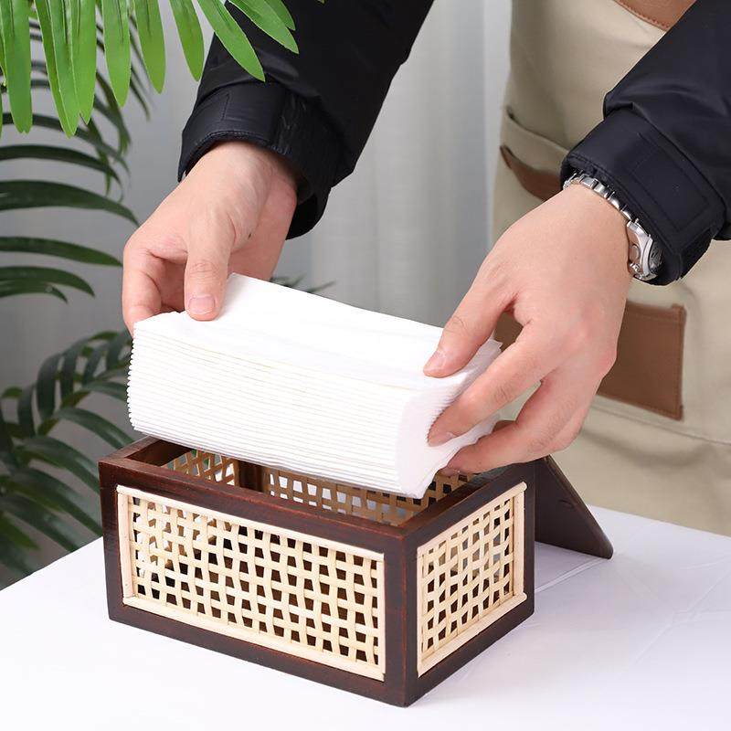 实木藤编巾中盒式黑胡客桃ZEQ木抽纸盒民宿复古床头收纸纳盒厅纸,淘宝优惠券,粉丝福利购,淘宝优惠卷