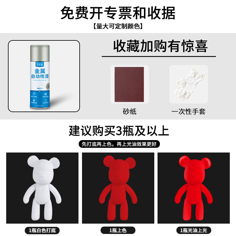 油漆自喷漆防锈漆免除锈金属防腐不锈钢翻新改色高温不掉色黑色漆 - 图2