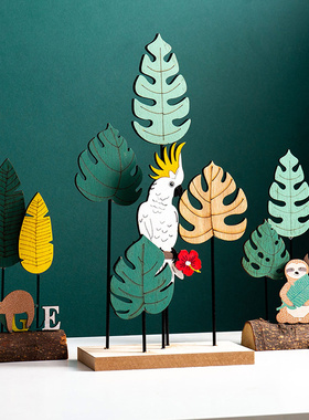 办公室桌面小摆件ins创意可爱北欧个性木质植物家居客厅卧室摆设