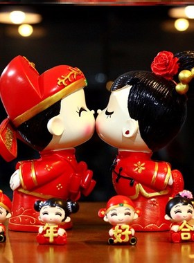 创意结婚礼物新婚庆娃娃摆件闺蜜实用礼婚房装饰品工艺礼品