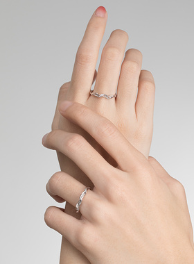 clect珂里【偏爱系列】织爱情侣对戒莫比乌斯环戒指女男小众设计