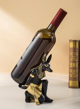 阿努比斯树脂工艺品家居客厅装饰纪念品创意古埃及葡萄酒架