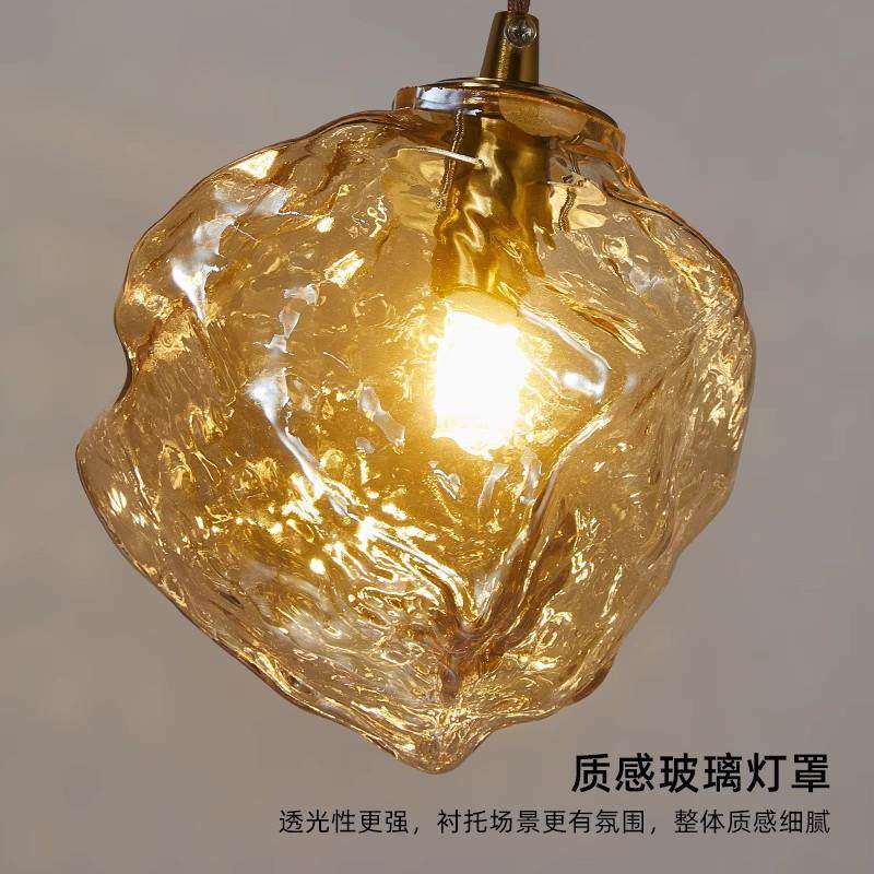 日式玻璃小吊灯创意个性玄关灯过道餐厅吧台ins胡桃木卧室床头灯,淘宝优惠券,粉丝福利购,淘宝优惠卷