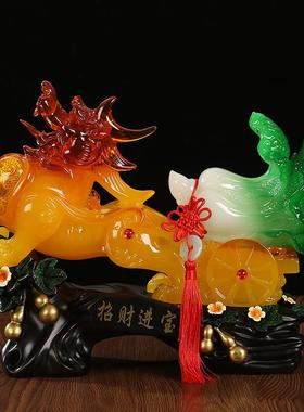 仿玉招财貔貅摆件家居客厅玄关办公桌书房装饰品开业乔迁礼品