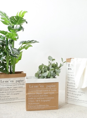 速发创意简双风摄英文卧室客厅装饰收纳约层纸袋拍格道具