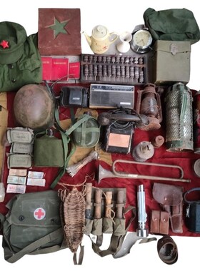 速发红色物件草鞋马灯冲具号斗笠道革命抗战纪念影视红锋装饰摆件