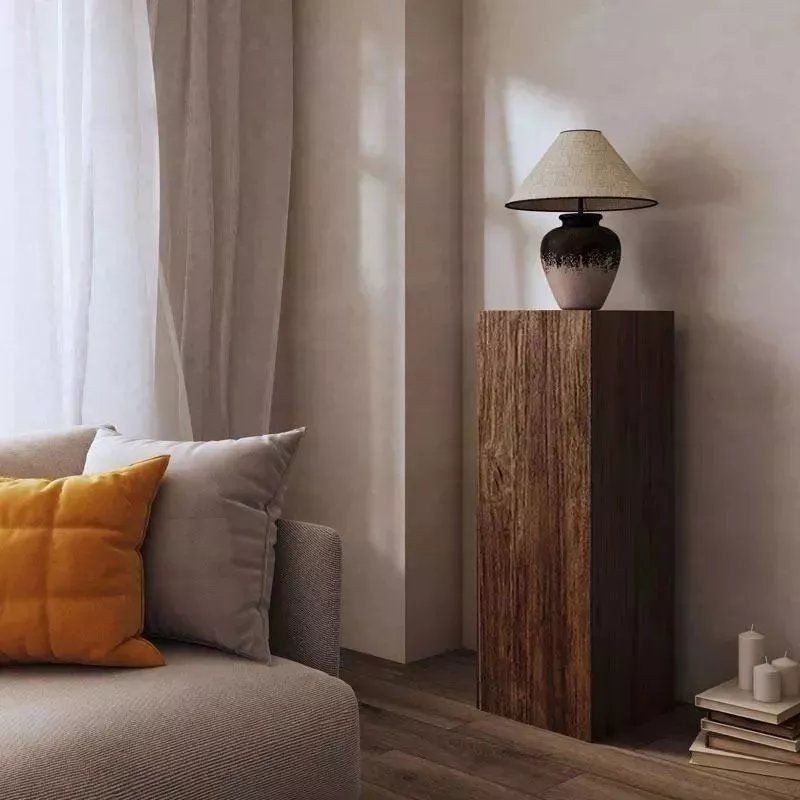 侘寂风实木碳化花架做旧底座沙发边几玄关展示柱复古民宿设计师,淘宝优惠券,粉丝福利购,淘宝优惠卷