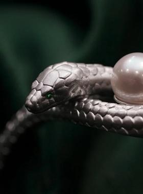 灵珠白蛇手镯缠绕立体小众设计高级感开口手环送女友闺蜜礼物