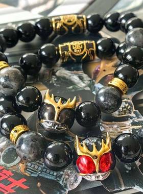 假面骑士kuuga空我黑红目小狮子手串手链动漫游戏周边首饰高级感