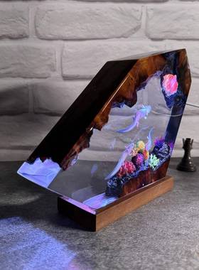 树脂灯蝾螈树脂艺术墨西哥钝口螈灯送给女儿的独特礼物跨境爆款