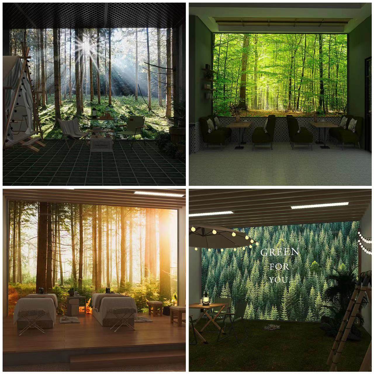 田园风景壁纸大自然森林民宿延伸空间餐厅客厅咖啡店拍照背景墙纸,淘宝优惠券,粉丝福利购,淘宝优惠卷
