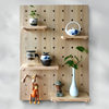 Wooden hole board custom wall kindergarten solid wood board decorative wall bookshelf home storage rack restaurant art wall