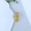 S925 silver inlaid Hetian jade jasper apple green ring 11518