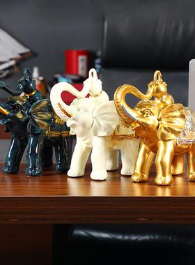 树脂工艺欧式福禄象客厅装饰摆件客厅书房办公室样板间装饰品摆件