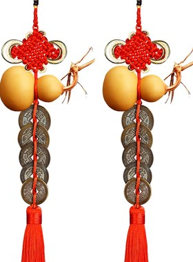 现货速发五钱铜钱门对门葫芦挂件铜钱古币吉祥中国结入户门胡芦