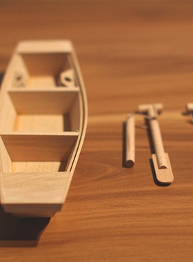 现货速发a 家居摆件 木质小木船模装饰品木制模型 一帆风顺小渔船