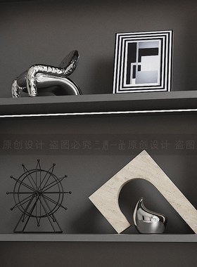 现代简约客厅h电视柜酒柜书柜摆件高级感壁龛开放格小众设计师摆