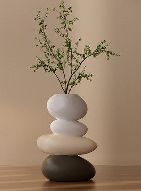 时来运转摆件高级感软装家居w轻奢客厅玄关电视柜装饰花瓶乔迁礼