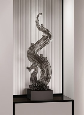 轻奢风生水起玄关k摆件客厅电视柜细长高壁龛装饰乔迁新居礼物落