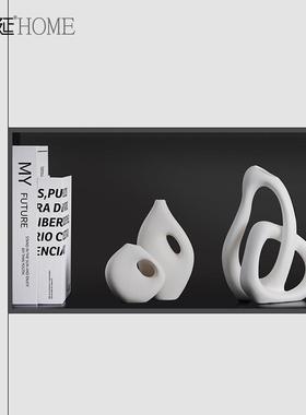 现代轻奢黑白抽象艺术摆件家居客厅酒柜电视柜办公室桌面软装饰品