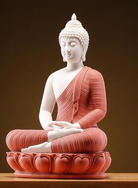 新禅意泰国佛释迦牟尼佛陶瓷如来菩萨摆件工艺品家居摆设桌面送礼