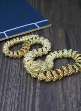 黄铜复古做旧3D立体龙可随意转动响尾蛇立体生肖手把件桌面装饰品