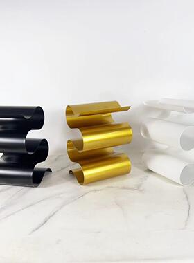 现代简约金属S形红酒架样板房酒柜书房客厅餐厅桌面装饰摆件批