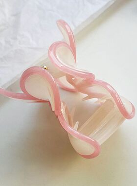 高级感撞色鸡蛋花抓夹质感果冻