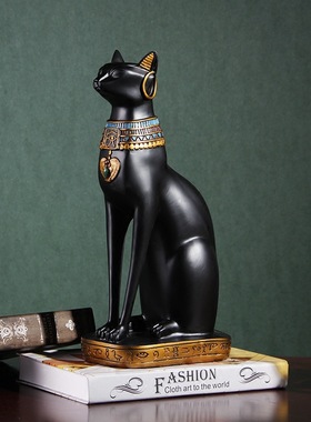 欧式创意简约招财埃及猫家居饰品客厅电视柜复古酒柜结婚礼品摆件