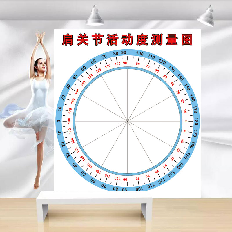 人体关节活动度检测图墙纸颈腰腿痛肩关节外展旋范围圆形测量表 - 图2