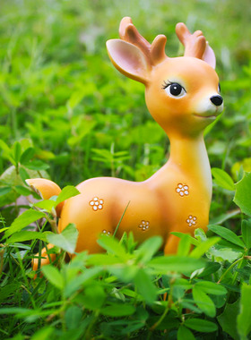 创意可爱小鹿摆件微景观t花园树脂动物多肉盆装饰工艺品办公桌摆