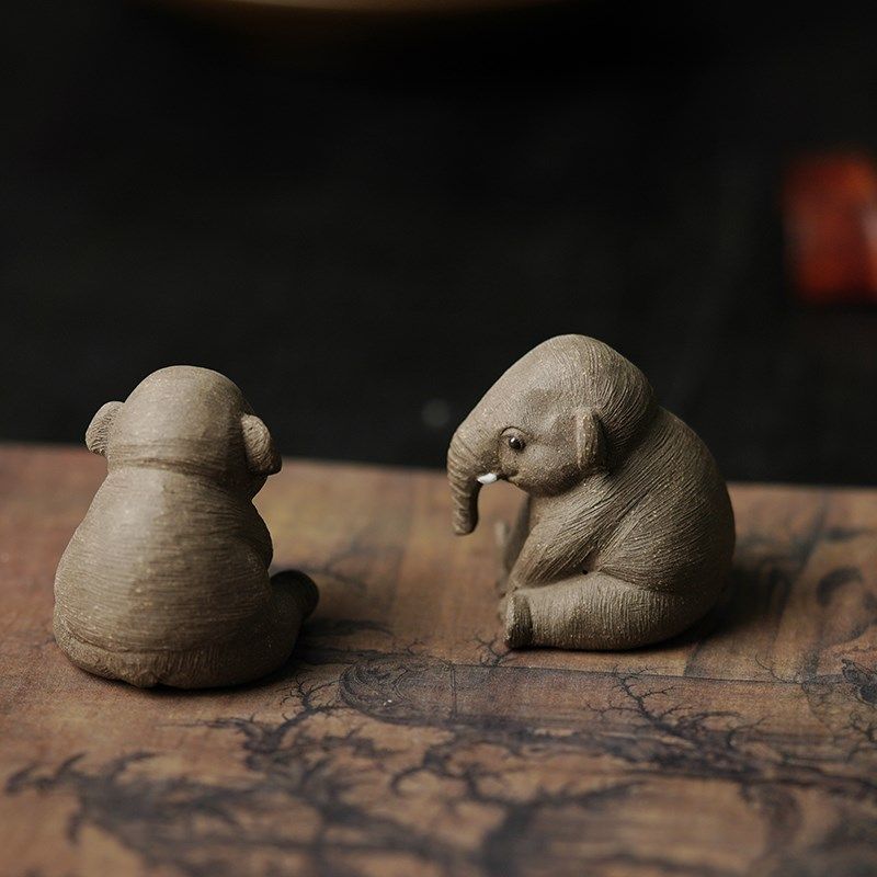紫砂小茶宠大象吉象 原矿紫砂手工 可养可爱茶桌摆件 治愈小象皮,淘宝优惠券,粉丝福利购,淘宝优惠卷