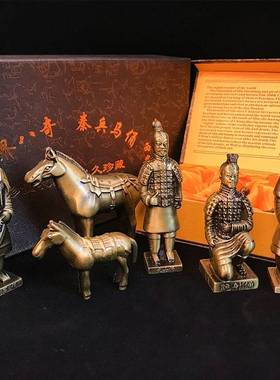 西安旅游兵马俑摆件秦始皇陵兵马俑纪念品仿古工艺品摆饰中国风