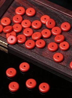 天然南红隔片保山川料柿子红散珠垫片算盘珠星月文玩金刚配饰隔珠